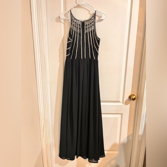 FINAL PRICE Gianni Bini Black Spaghetti Strapped Prom Dress - Picture 2 of 8